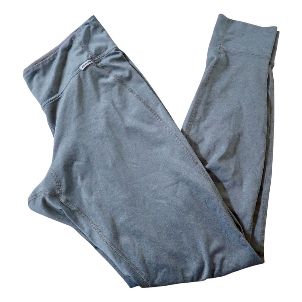 Patagonia Leggings Womens M Gray Capilene Silkweight Stretch High Rise Gusseted